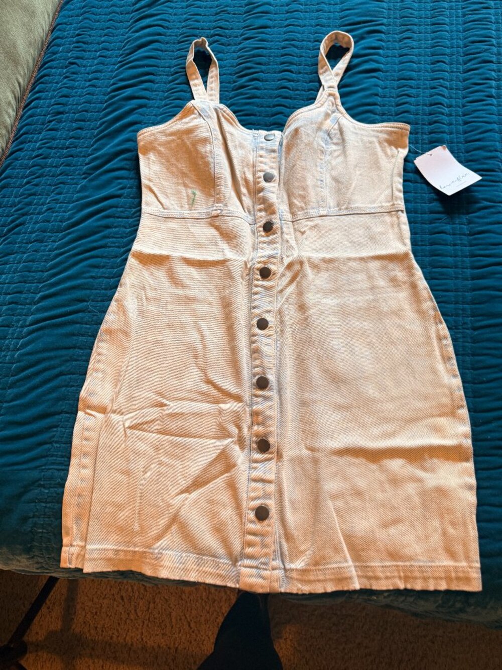 ✨ NWT Love, Fire Acid Wash Denim Button-Front Mini Dress ✨